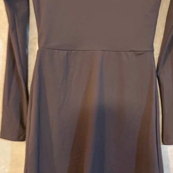 Elegant Long Sleeve Dress in Chocolate Brown - Picture 7 of 12